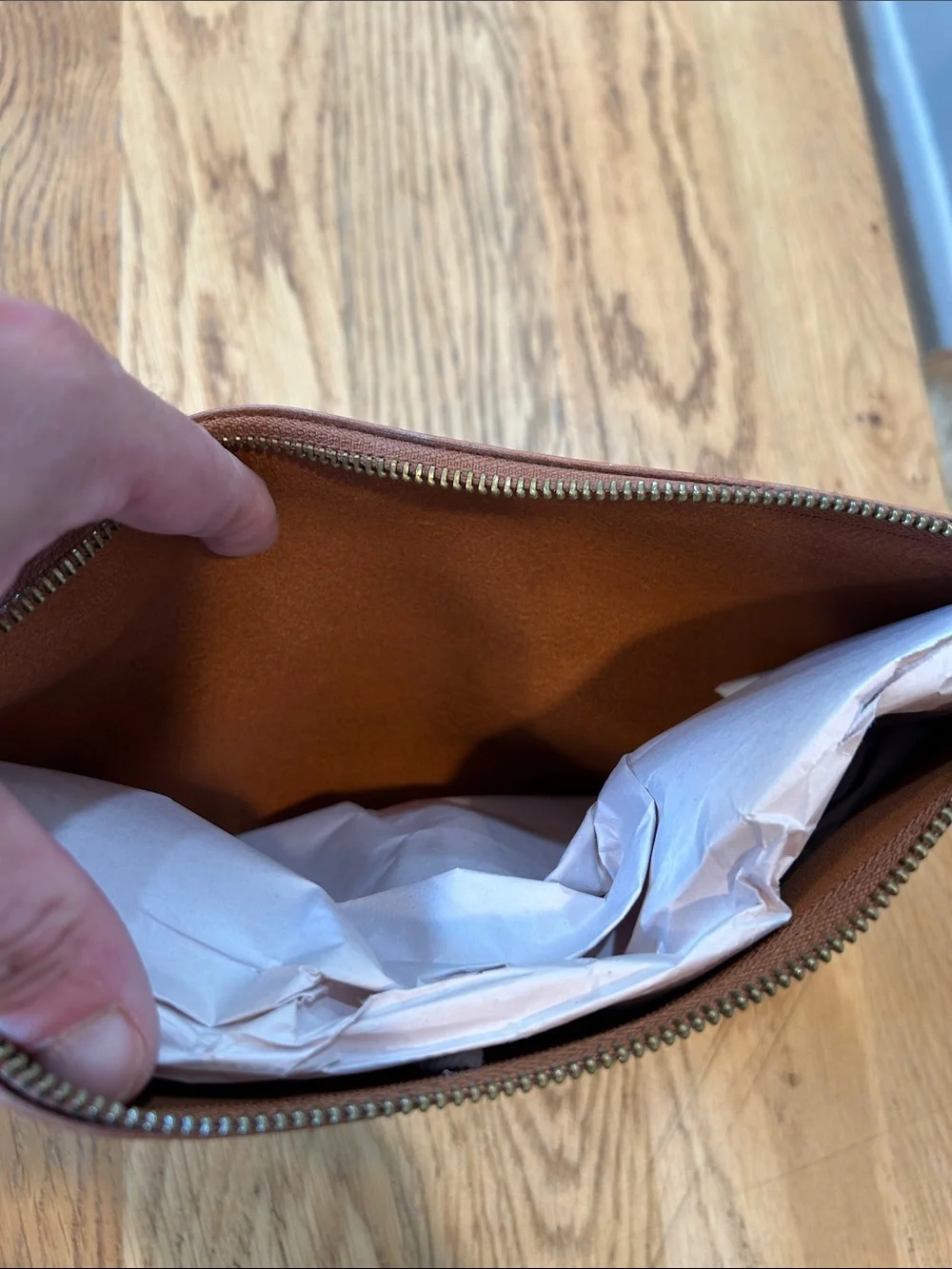 Madewell Leather Wristlet Clutch - Brown